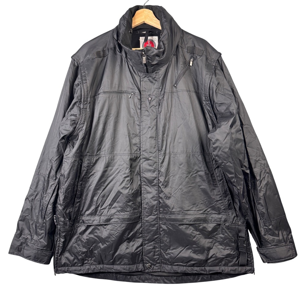 Scottevest Convertible Black Multi-Pocket Travel Jacket Techwear Utility Large